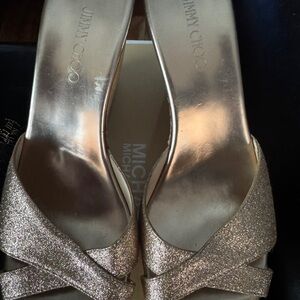 Jimmy Choo Gold Glitter Heels